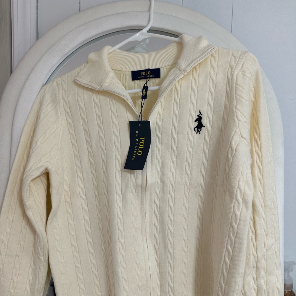 Polo by Ralph Lauren Ivory Zip-Up Sweater